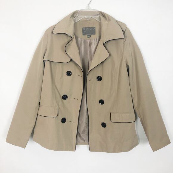 Forever 21 Double Breasted Tan Coat/Jacket - Picture 1 of 12